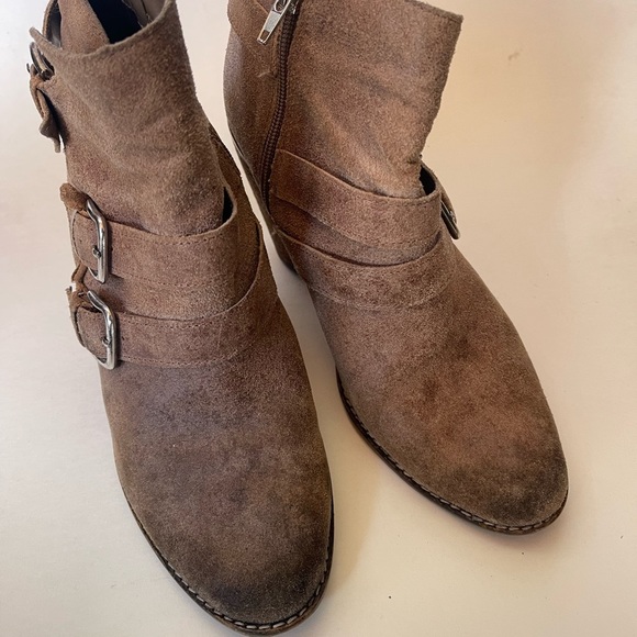 Dolce vita leather brown heeled ankle boots buckles Sz 8.5 - Picture 5 of 11